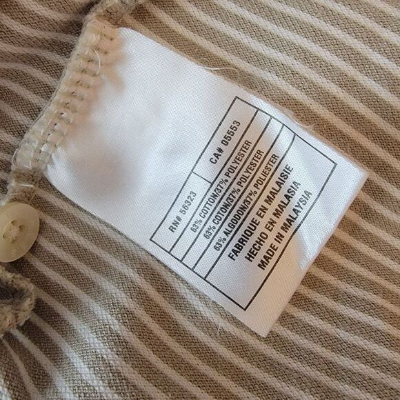 Nike Golf Mens Size Large Brown White Striped Dri-Fit Cotton Poly Polo - Picture 6 of 6